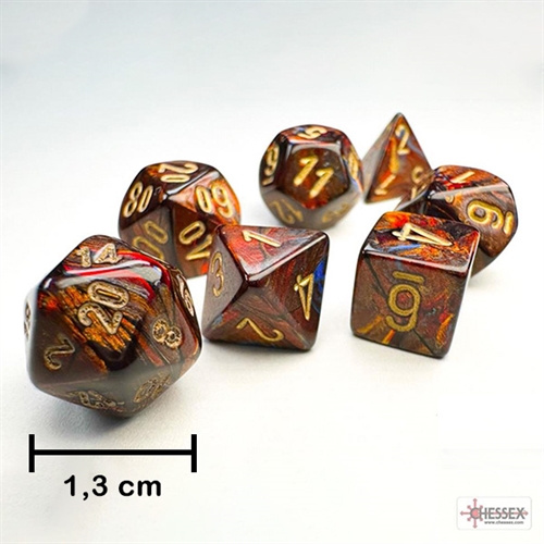 Mini Scarab Blue Blood and Gold Dice Set - Rollespilsterninger - Chessex
